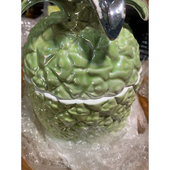 Green Ceramic Tropical Pineapple Decorative Jar - Picture 6 of 7